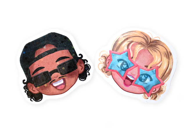 Rosé y Bruno Laminado Holográfico Estrella $7