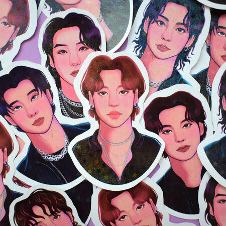 Sticker Individual Laminado Holográfico Estrella